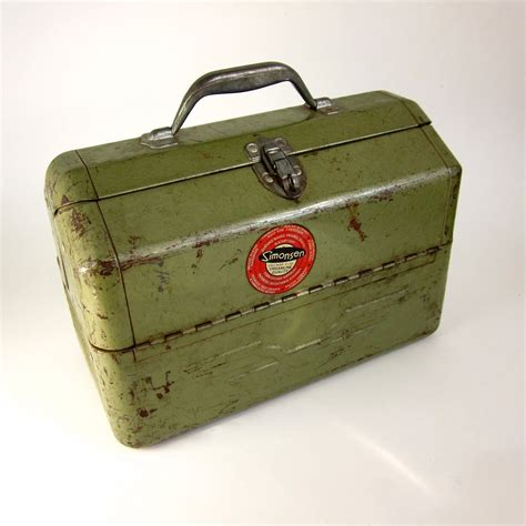 antique metal bait boxes|old style tackle box.